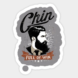 A chin full of win Sticker